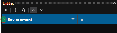 Environment layer collapsed with expand arrow highlighted